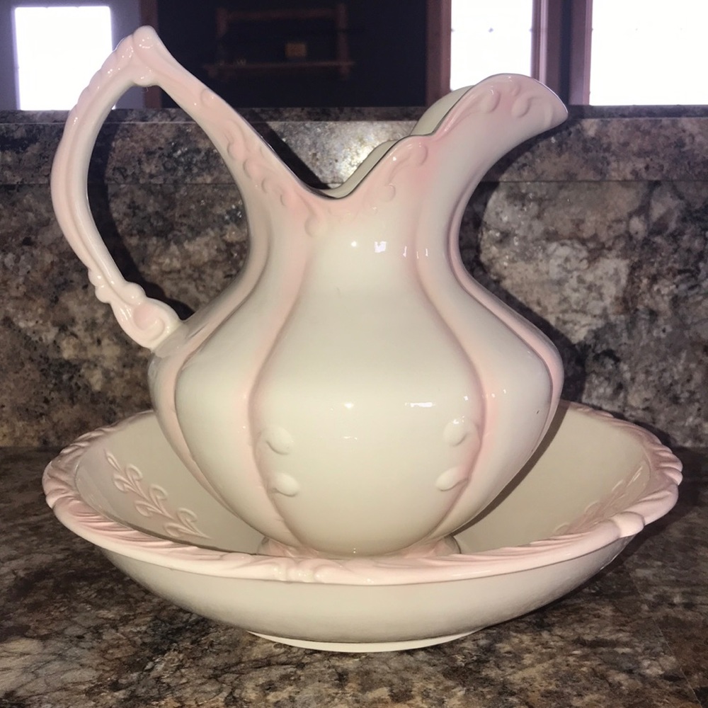 Large Pitcher and Wash Bowl